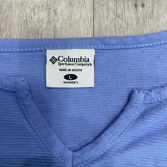 Columbia Womens V Neck Pullover Cotton Long Sleeve Shirt Size Large L - Picture 3 of 4